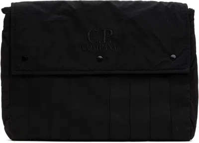 C.p. Company Black Herringbone Logo Bag In 999 Black