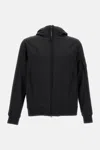C.p. Company Short Jacket With Hood And Distinctive Lens Logo In Black