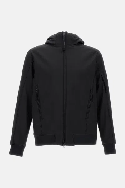 C.P. COMPANY BLACK HOODED ZIP-UP JACKET