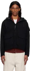 C.p. Company Hooded Jacket With Flap Pockets And Adjustable Cuffs In 999 Black