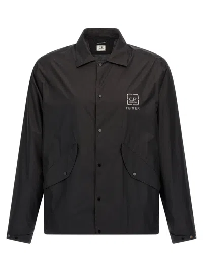 C.P. COMPANY C. P. COMPANY MEN BLACK LONG SLEEVE SHIRT, XL LUXURY SHIRTS FOR MEN DARVEYS