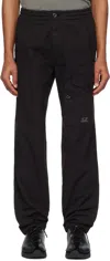 C.p. Company Black Microreps Boxy Lens Cargo Pants In 999 Black