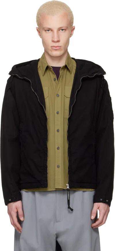 C.p. Company Black Micro-reps Hooded Lens Jacket