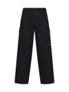 C.p. Company C.p.company Grey Micro-reps Boxy Cotton Cargo Pants In Black