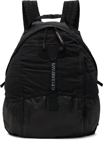 C.p. Company Black Nylon B Rounded Backpack In 999 Black