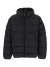 C.p. Company C.p.company Midnight Blue Nylon Down Jacket In Black
