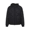 C.p. Company Black Jacket With Fixed Hood And Logo Plaque On The Sleeve In Tech Fabric Man In Black