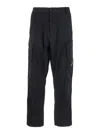 C.p. Company Black Pants With Cargo Pockets And Lens Motif On The Leg In Cotton Man In Black