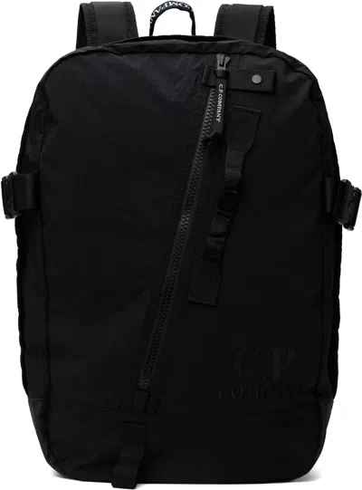 C.p. Company Black Plain Paper Touch Backpack In 999 Black