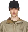 C.p. Company Black Plain Paper Touch Logo Cap In Black