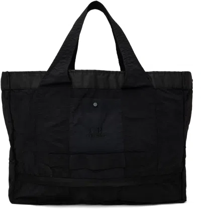 C.p. Company Black Plain Paper Touch Tote In Black999