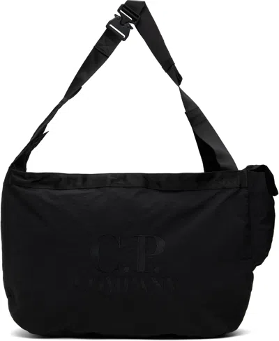 C.p. Company Black Plain Paper Touch Zipped Bag In 999 Black