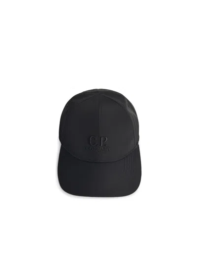 C.p. Company Black Polyamide Hat In Animal Print