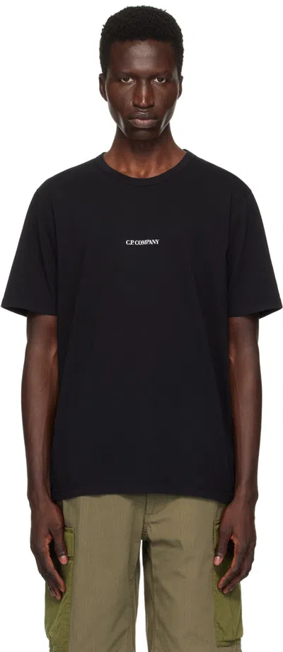 C.P. COMPANY BLACK PRINTED T-SHIRT