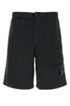 C.p. Company Bermuda In Misto Cotone Stretch Nero Uomo In Black