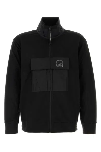 C.P. COMPANY BLACK STRETCH COTTON SWEATSHIRT