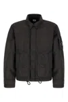 C.p. Company Synthetic Leather Jacket Featuring Pockets In Black