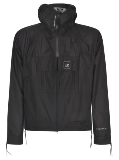 C.p. Company Black Waterproof Hooded Jacket