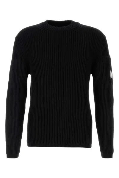 C.P. COMPANY BLACK WOOL BLEND SWEATER
