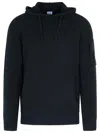C.p. Company Black Wool Blend Sweater Men In Black
