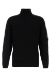 C.p. Company Wool Blend Turtleneck Sweater In Black