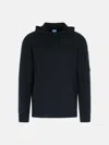 C.p. Company Black Wool Blend Sweater In Blue