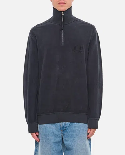 C.P. COMPANY BLACK ZIP NECK SWEATSHIRT