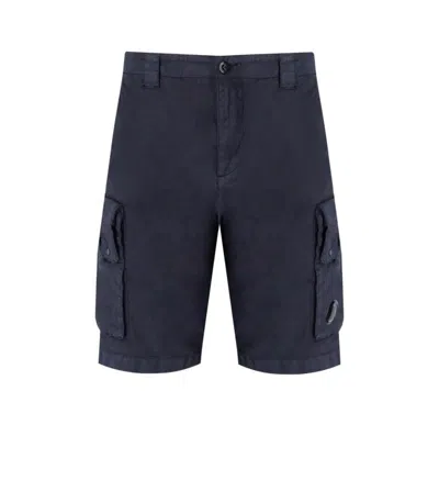 C.p. Company Blue Cargo Bermuda Shorts In Black