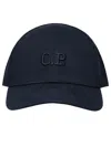 C.p. Company Embroidered-logo Gabardine Cap In Blu