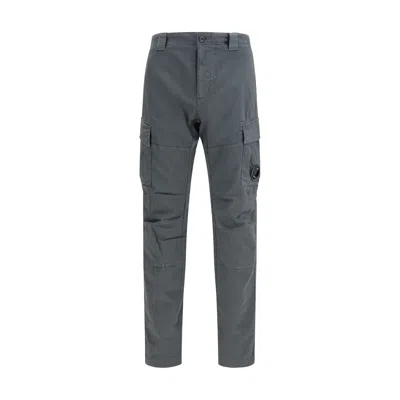 C.p. Company Blue Cotton Cargo Pants In Gray