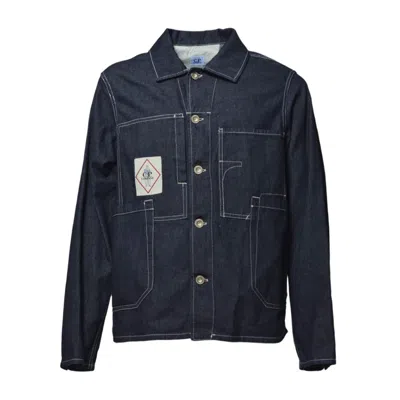 C.P. COMPANY BLUE COTTON DENIM CHORE JACKET