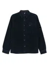 C.p. Company Navy Corduroy Jacket With Button-up Front And Unique Lens Detail In Blue