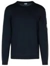 C.p. Company Cp Company Sea Island Cotton Crew Neck Jumper In Blue
