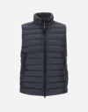 C.p. Company Men Blue Vest With Mock Neck And Logo Plaque On The Side In Tech Fabric Man