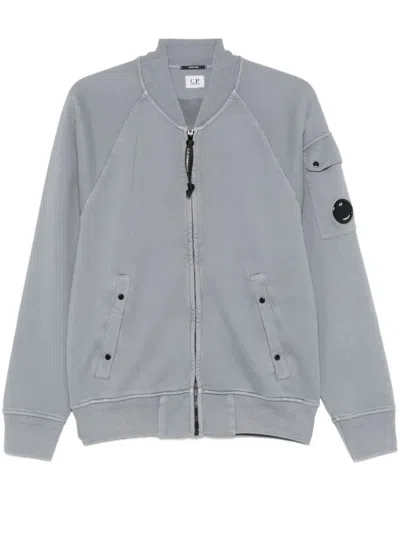 C.p. Company Blue-grey Cotton Zip-fastened Sweatshirt