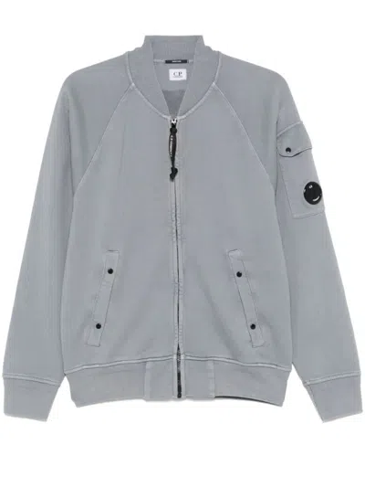 C.p. Company Blue-grey Cotton Zip-fastened Sweatshirt