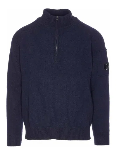 C.P. COMPANY SUÉTER CON CUELLO ALTO - AZUL