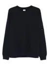C.p. Company C.p.company Logo Cotton Crewneck Sweatshirt In Blue