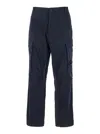 C.p. Company Blue Pants With Cargo Pockets And Lens Motif On The Leg In Cotton Man In Blu
