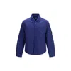 C.p. Company Blue Polyamide Coat In Blue
