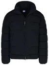 C.p. Company Blue Polyamide Down Jacket In Blue
