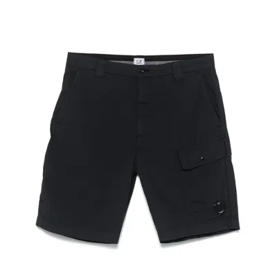 C.p. Company Blue Shorts In Black