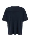 C.p. Company Blue T-shirt With Logo Embroidered On The Front Tone-on-tone In Blu