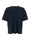 C.p. Company Blue T-shirt With Logo Embroidered On The Front Tone-on-tone In Black