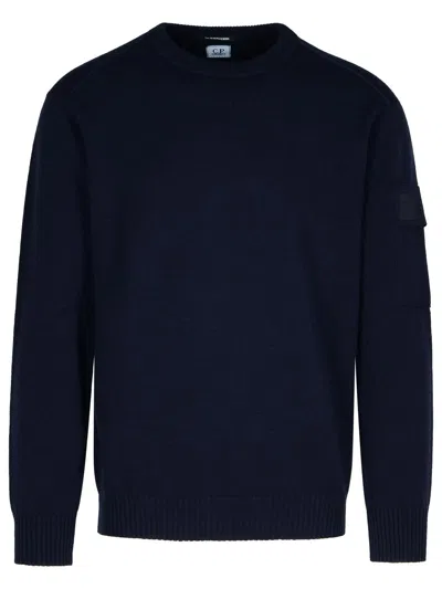 C.p. Company Blue Virgin Wool Blend Sweater Man