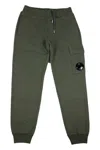 C.p. Company Breathable Fleece Cotton Trousers With Drawstring Waist In Burgundy