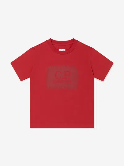 C.p. Company Babies'  Boys Cotton Jersey Logo Label T-shirt In Red