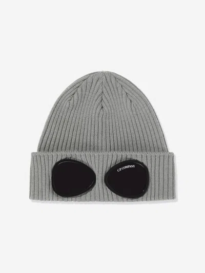 C.p. Company Kids'  Boys Goggle Beanie Hat In Gray