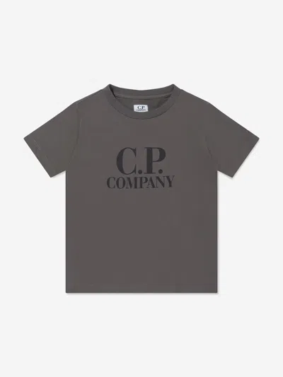 C.p. Company Babies' Boys Goggle Hood Print Logo T-shirt In Grey