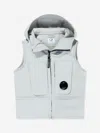 C.p. Company Boys Hooded Gilet In Grey